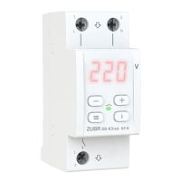 Реле напруги ZUBR  D2-63 red підключ верх/низ,2 Din,червона індикація,термозахист Pro Model