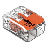 Клема WAGO 2-конт 0,2-4 мм2, прозора, 221-412