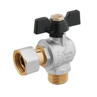 Кран угловой с накидной гайкой Raftec PN40 ВН 1/2' бабочка DRBM1