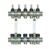 Колектор з витратомірами Raftec STEEL 1 'x5 RC03-05