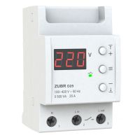 Реле напруги ZUBR D25 (25А, підключ. низ, 3 Din, контроль/демонстація напруги)