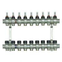 Колектор з витратомірами Raftec STEEL 1 'x9 RC03-09