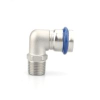 Кутник короткий ASG INOX тип V press steel ЗЗ ф 22х3/4' 90°