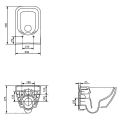 Унитаз подвесной Cersanit Crea безобедочный, прямоугольный, без сидения, арт. K114-016