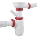 Сифон для кухни Polmark 3 1/2x40 с резьбовым выпуском, гофротрубой 40x40/50 мм PM 40 SF 20 07