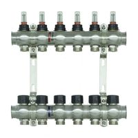Колектор з витратомірами Raftec STEEL 1 'x6 RC03-06