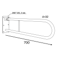 Поручень для унітазу відкидний Еверест Компані d 32мм - 700 мм, арт. PU-01