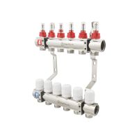 Колектор Polmark 1'x3/4' 6 виходів з термоклапанами та витратомірами PBMF106