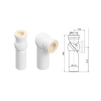 Колено для унитаза Alcaplast A90-90R 90°
