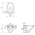 Унітаз підвісний Cersanit Delfi з обідком, без сидіння, арт. K11-0021