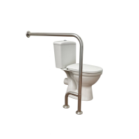 Поручень в туалет 'стена-пол' Эверест Компани с поворотной ножкой d 32мм - 800х700 мм, PSU-03