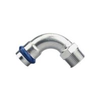 Кутник довгий ASG INOX тип V press steel ЗЗ ф 18х1/2' 90°