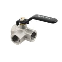Кран кульовий триходовий Raftec BLACK DN15 1/2' ВВ TDRH01