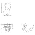 Унитаз подвесной Cersanit Crea безобедочный, овальный, без сидения, арт. K114-015