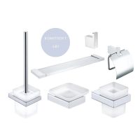 Комплект аксесуарів для ванної кімнати з нержавіючої сталі VENTA SquareC 6в1